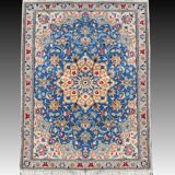 Tapis Persan Nain Iran Laine Et Soie "fait Main - 0.85 X 1.29 Mètres