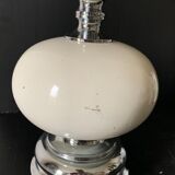 Chrome and white lamp foot