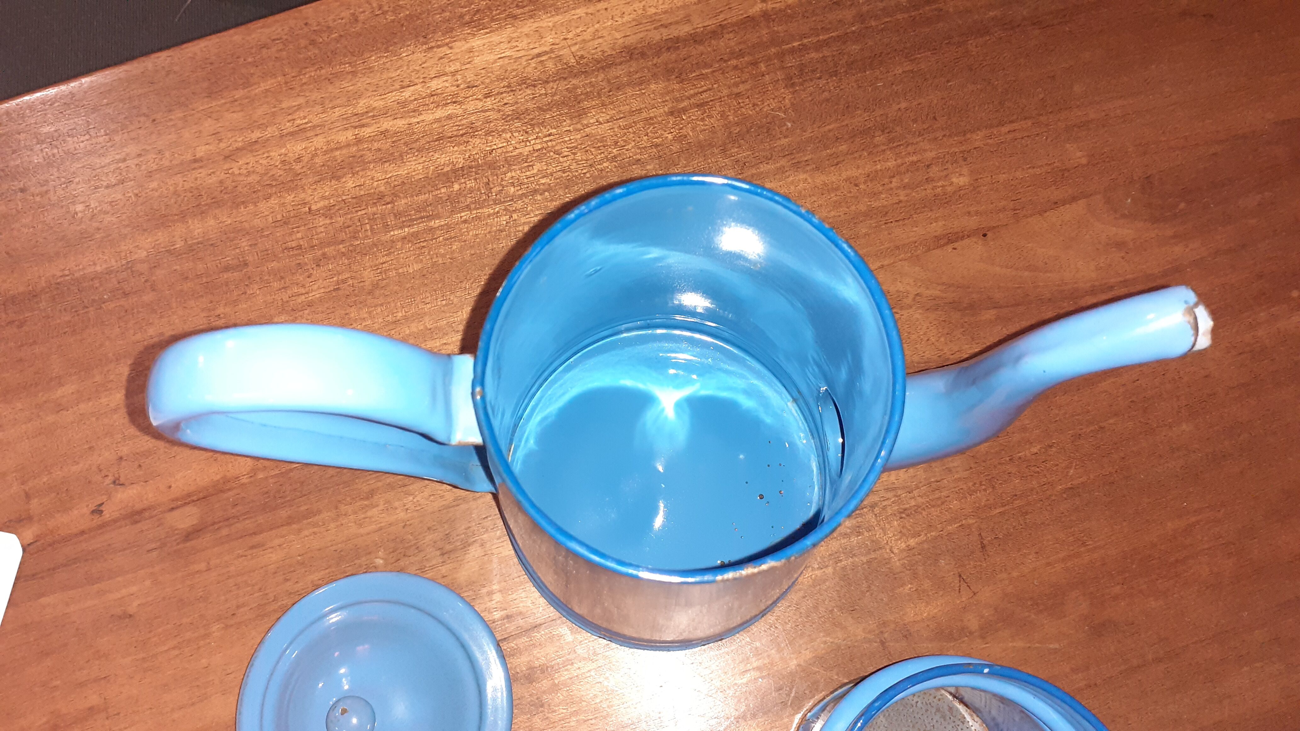 Blue email coffee maker