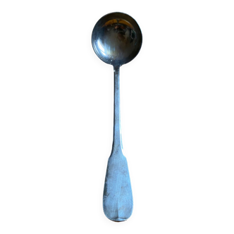 Silver metal soup ladle