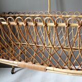 Vintage rattan cradle