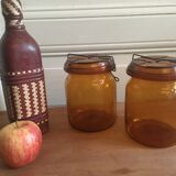 Duo of amber BVB jars