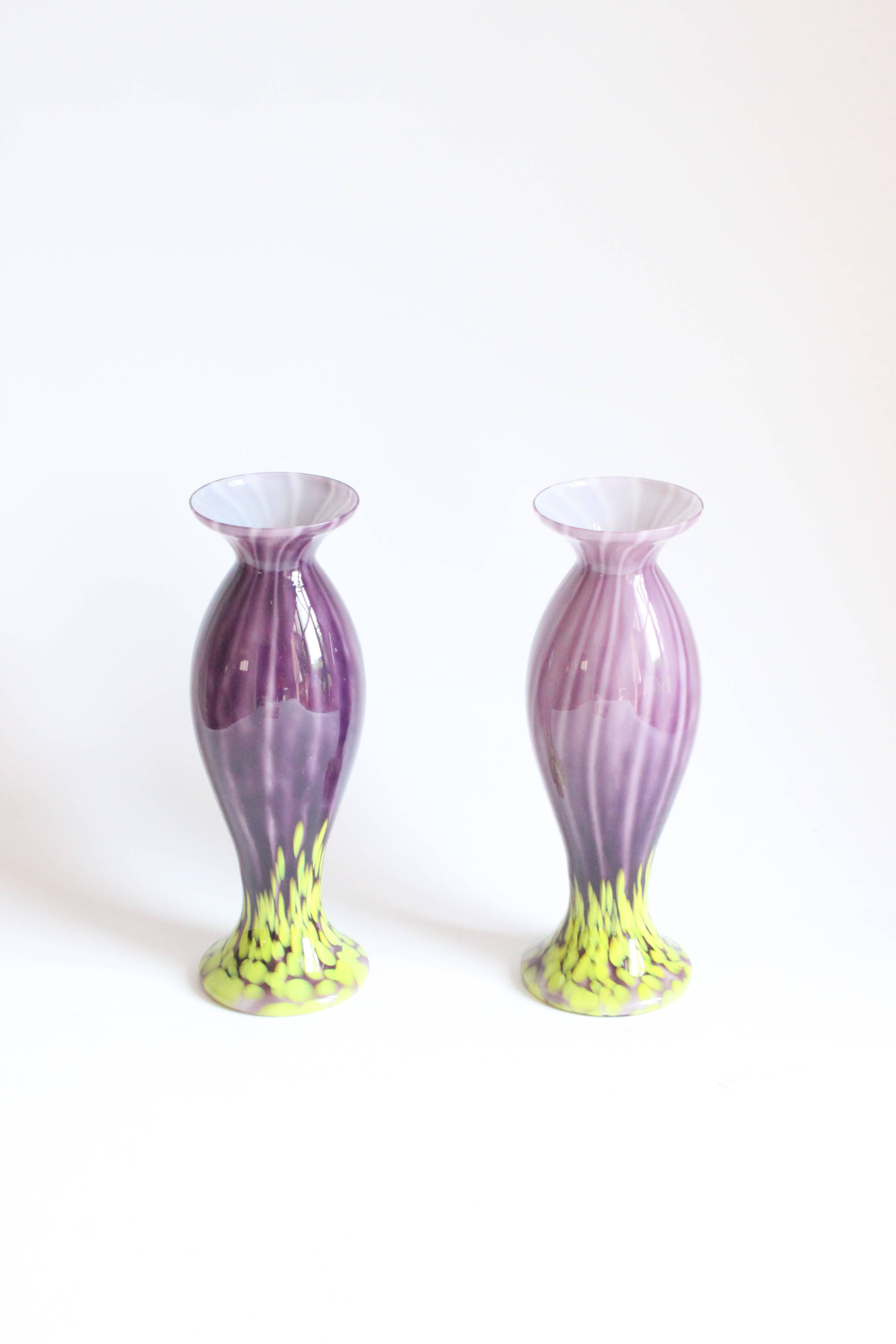 Art Nouveau glass vases by Franz Welz, Czech republic 1930s.