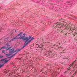 Tapis anatolien fait à la main 170 cm x 240 cm patchwork rose