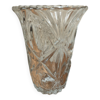 Old molded glass vase H20.5cm