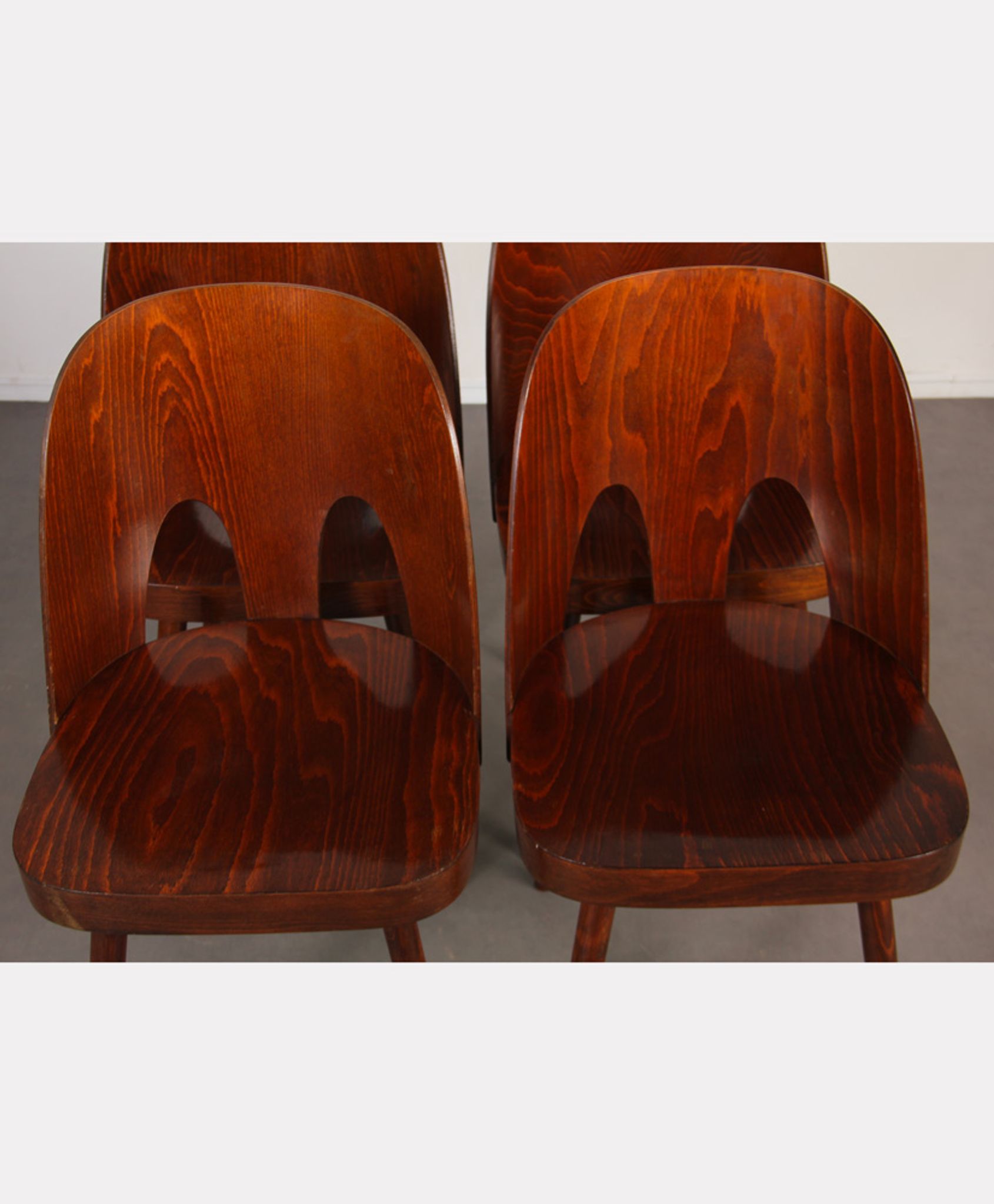 Suite of 4 vintage chairs by Oswald Haerdtl for Ton, 1960