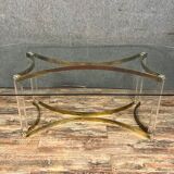 Alessandro Albrizzi: oval table in glass, plexiglass and brass