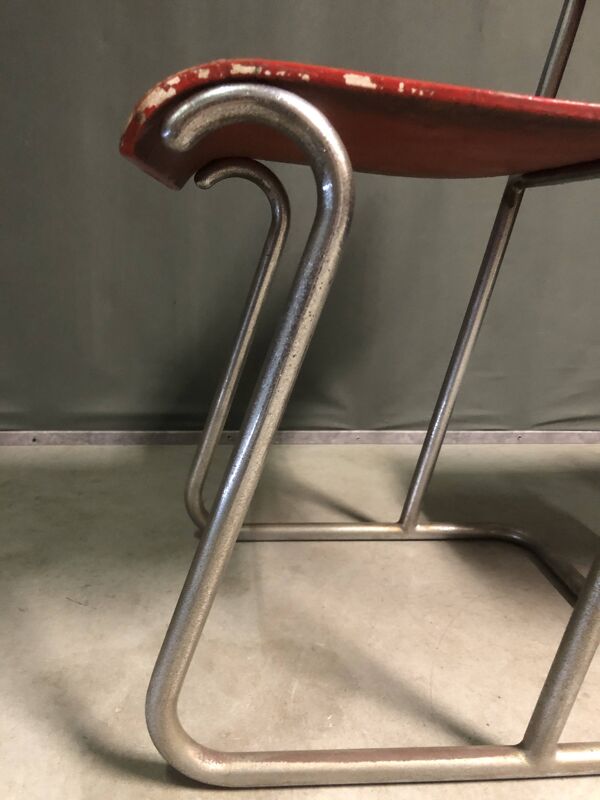 Rare ensemble de chaises d'appoint tubulaires hollandaises.