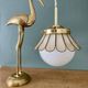 Globe pendant light and vintage lampshade in opaline and mother-of-pearl