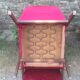Paire de fauteuils vintage pieds compas en hêtre et velours.