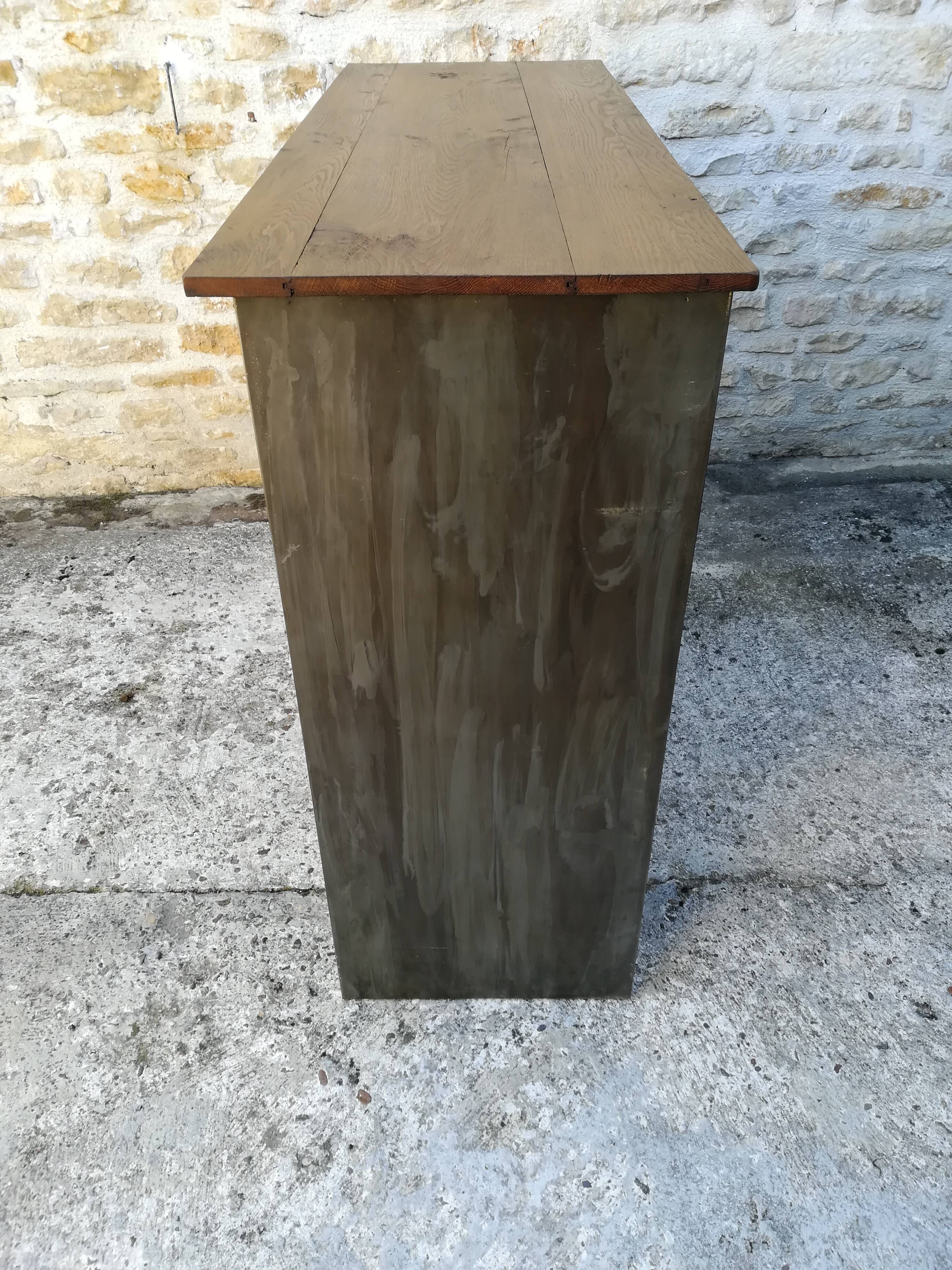 Meuble à rideaux métallique industriel années 60-70