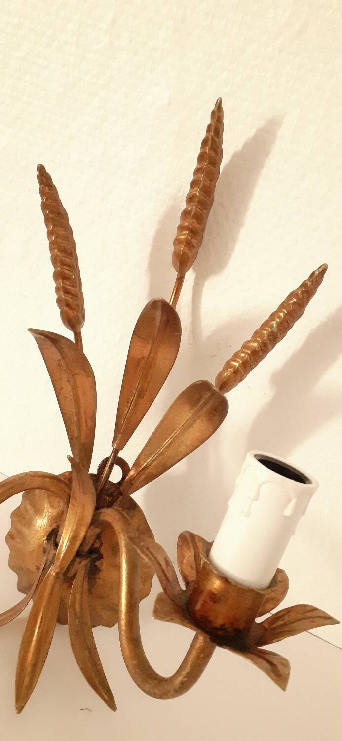 Vintage gold metal wall light