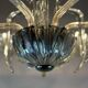 Venetian chandelier in transparent Murano glass circa 1950