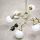 Mid-century Italian Brass and Opaline Chandelier, 50s