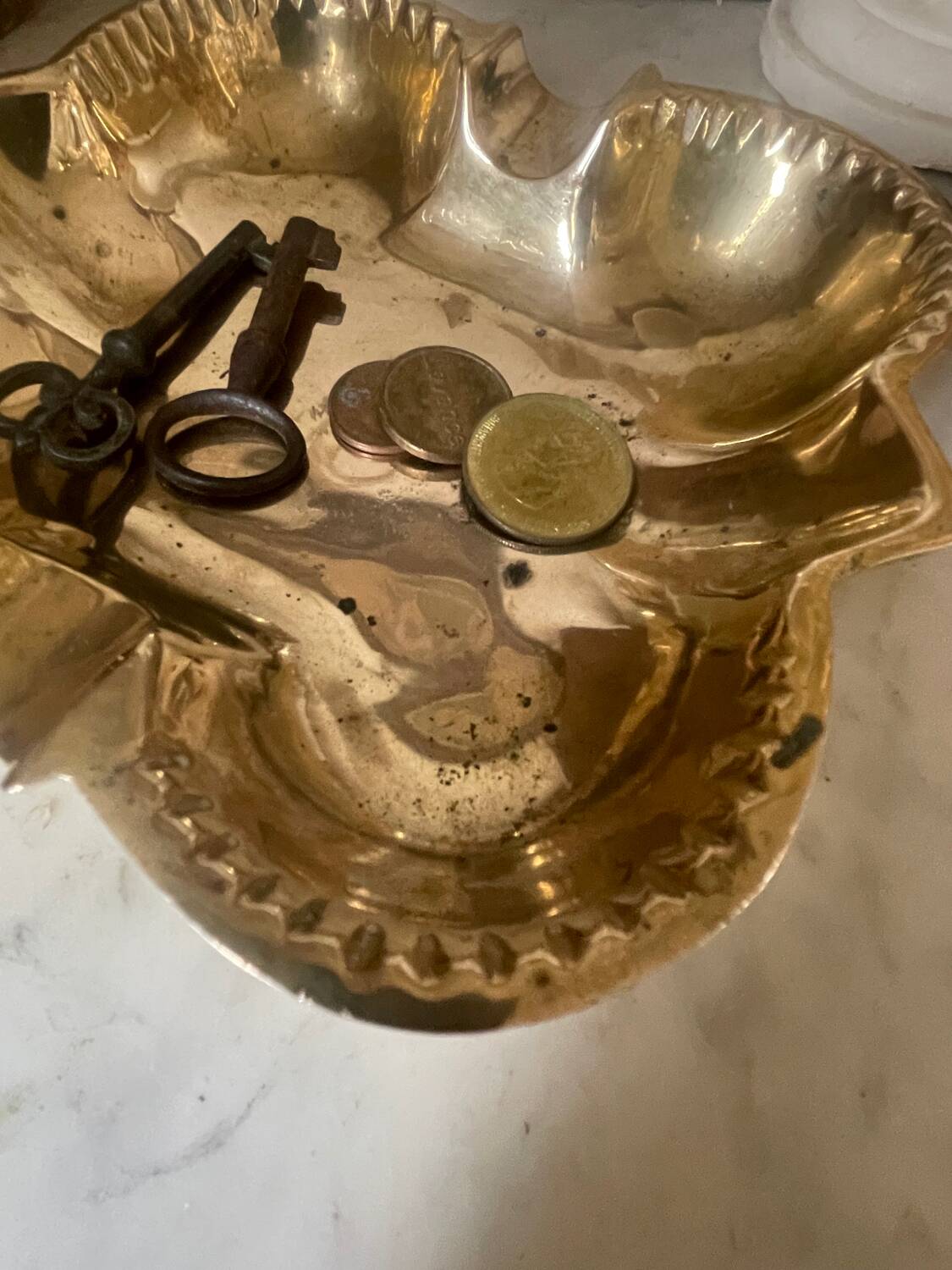 Solid brass cigar ashtray