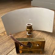 Pair of gilded brass and varnish sconces from SCE circa 1980