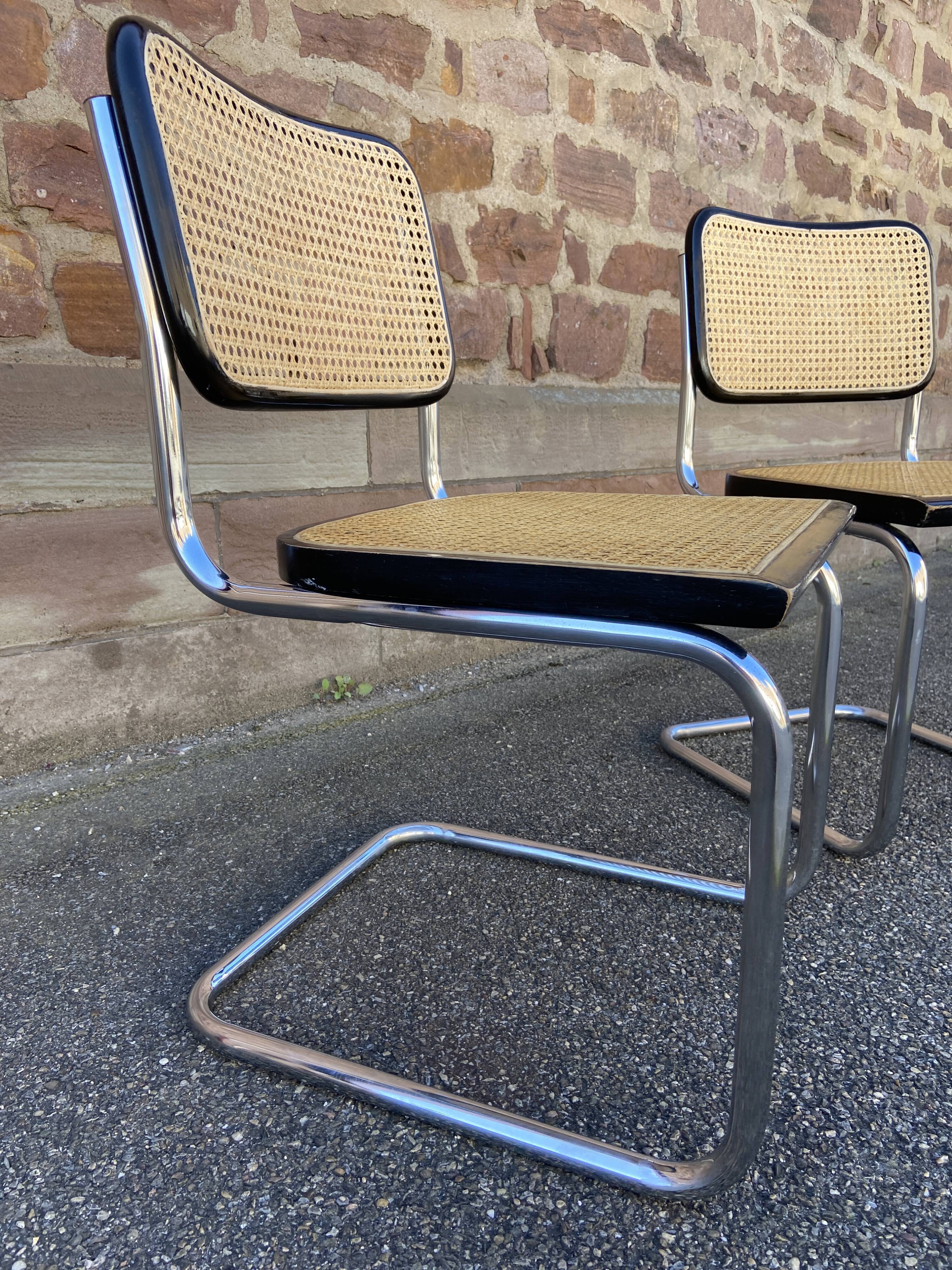 Paire de chaises Cesca B32 de Marcel Breuer Cesca B32 italie 1980