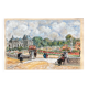 Watercolor painting "The animated Luxembourg garden" Paris in 1952 signed