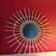 Vintage bohemian woven rattan sun mirror