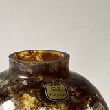 Unique piece 'art cs' handmade - glass vase, circa 1970