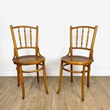 Paire de chaises bistrot cannées Mundus Ungvar Ungarn 1900