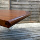 Oval teak table extendable with two leaves, Baumann style.