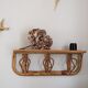 Shelf coat rack hooks vintage rattan