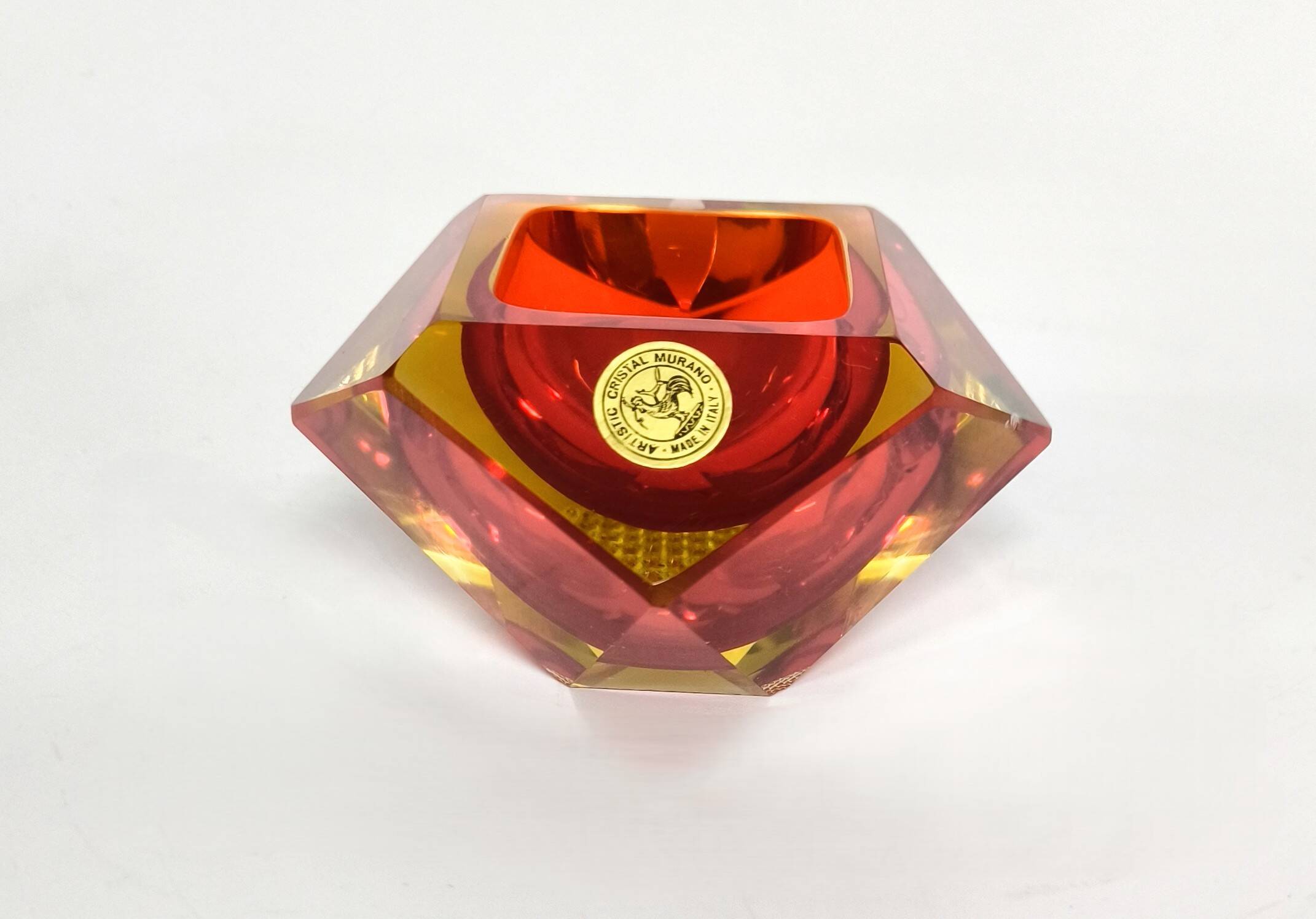 Cendrier en verre de Murano de Flavio Poli, années 60