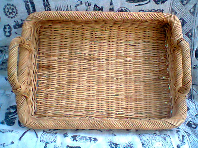Vintage rattan tray