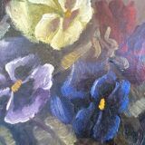 Vintage Art deco Still life with flowers Oil Paintingby A.Haaning, Denmark