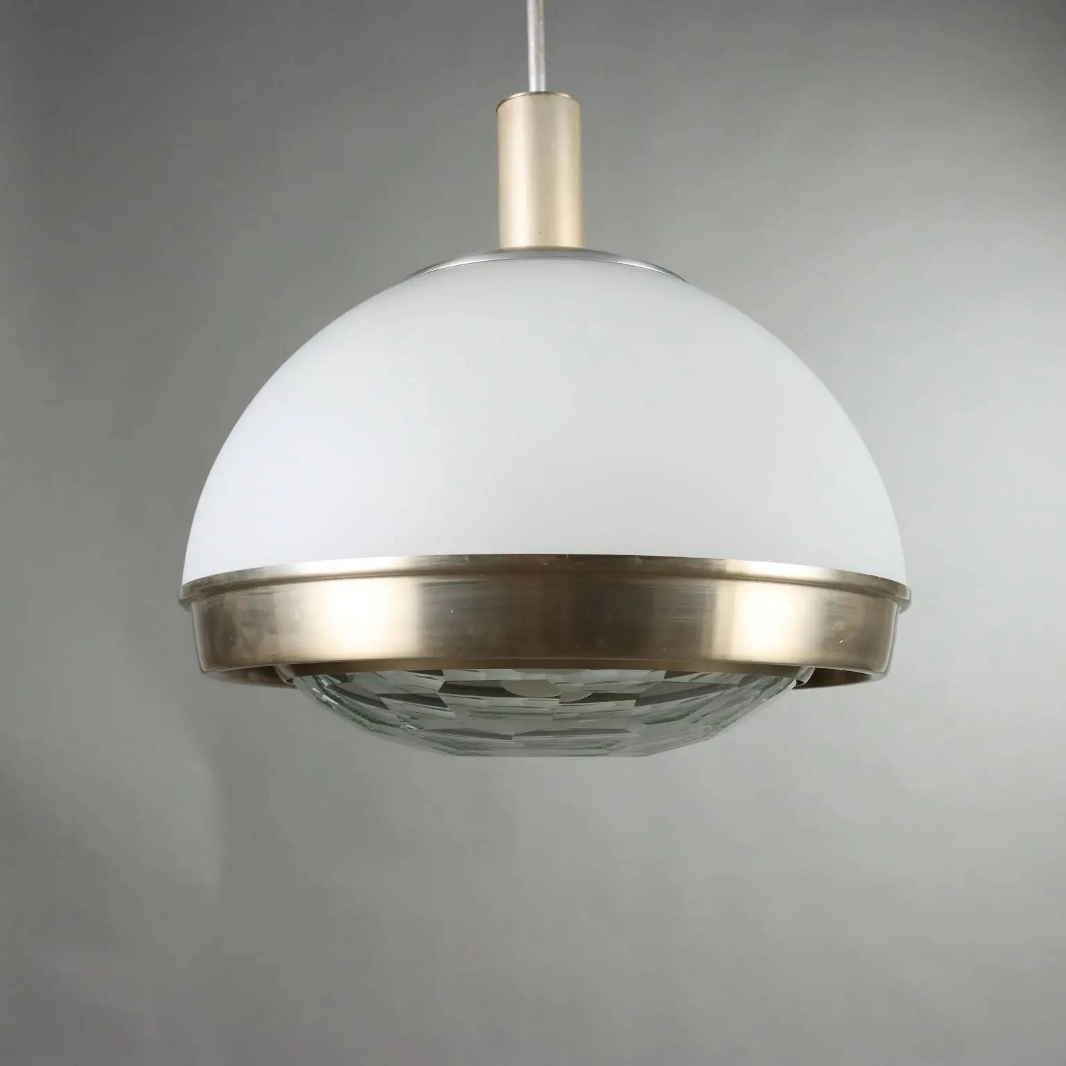 Lumi Suspension Lamp vintage design by Pia Guidetti Crippa in aluminium 1960s
