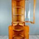 Corner display case in marquetry, 20th century
