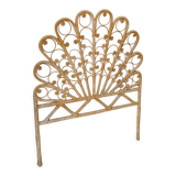 Vintage headboard peacock rattan