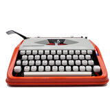 Typewriter hermes baby orange coral and blue cursive revised ribbon new