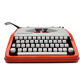 Typewriter hermes baby orange coral and blue cursive revised ribbon new