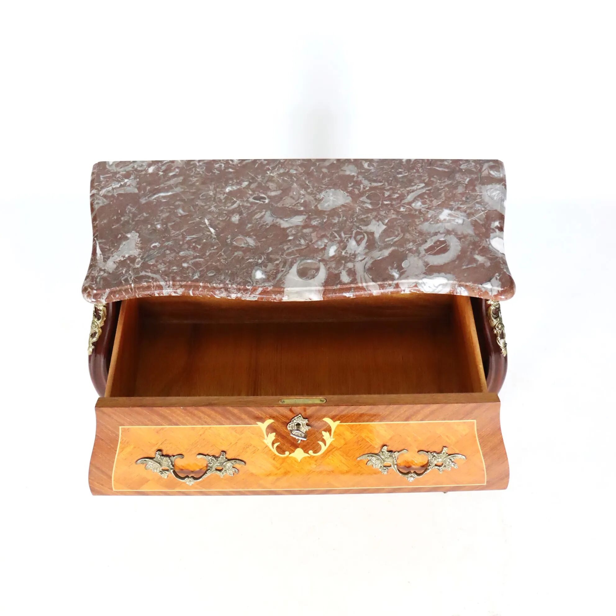 Commode bombée avec plateau en marbre, Ryden möbler AB, Nybro (Suède)