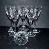 Lot de 6 verres à liqueur Chantilly en cristal taillé de SAINT-LOUIS signé 11.5cm