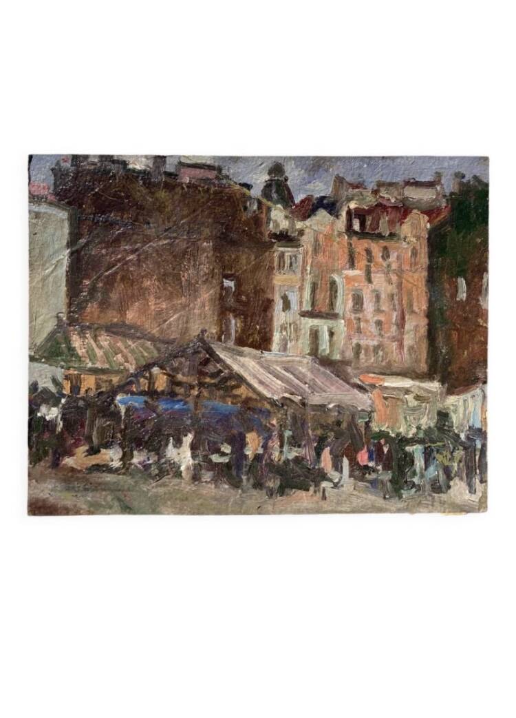 Place de Clichy Paris impressionist oil painting
