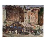 Place de Clichy Paris peinture à l’huile impressionniste