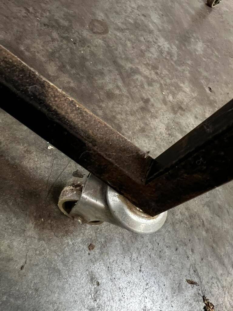 Vintage side table / plant table / audio stand on casters