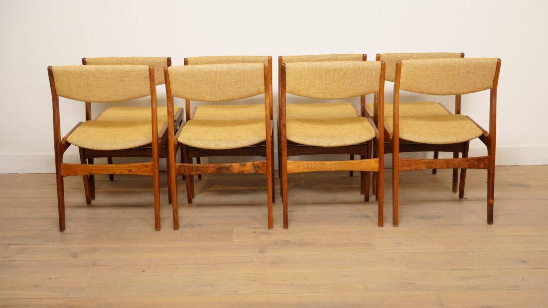 8 dining chairs | rosewood | reupholstered