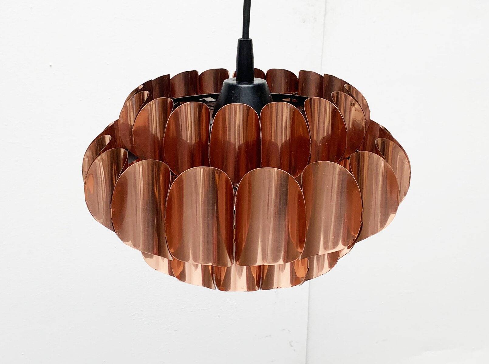 Copper pendant lamp Swiss type 810 modern mid-century by Hans Zender for Temde