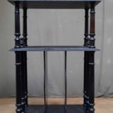 Blackened wooden shelf
