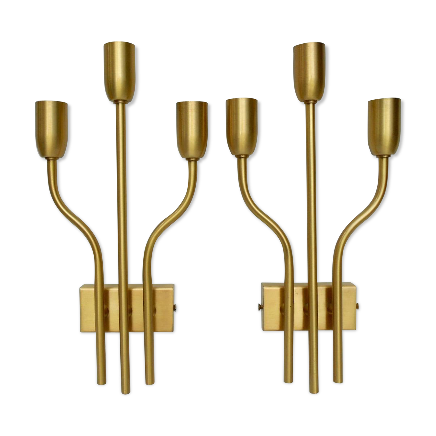 Set of two wall lights brass Italy 1960 s