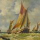 Tableau "Sailboats in Rough Seas" signed Albert Hess – Mid 20th century