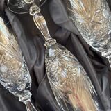 6 crystal champagne glasses