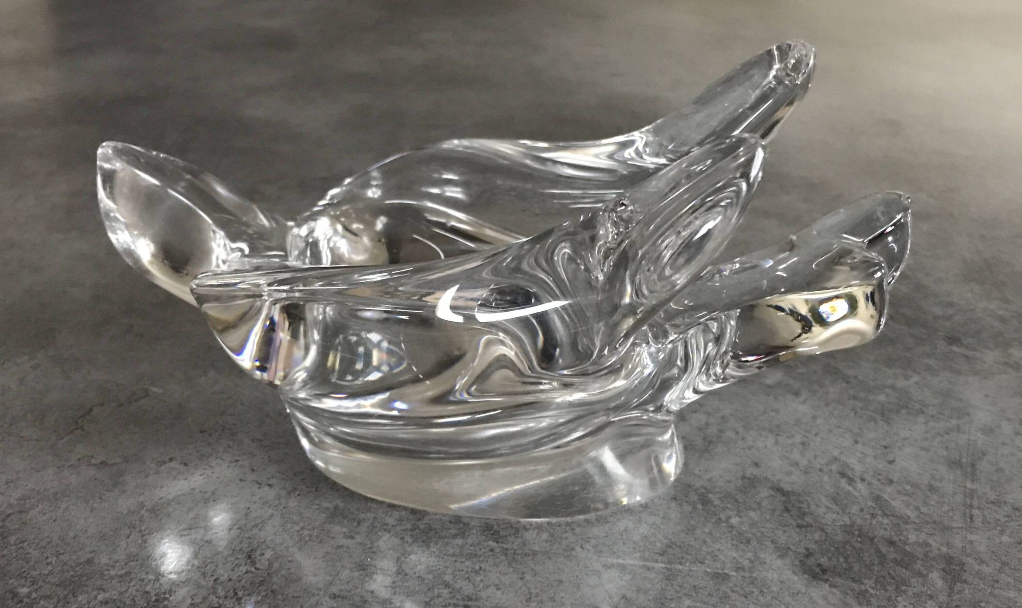 Vide-poche presse-papiers en forme d’oiseau, hirondelle en cristal