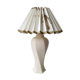 Vintage ceramic table lamp with pleated lampshade 1980