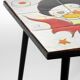 Mid Century Italian Modern Iron Table with Tiled Top and Abstract Motif