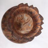 Orange / blue marble vase (signed?) old glass paste